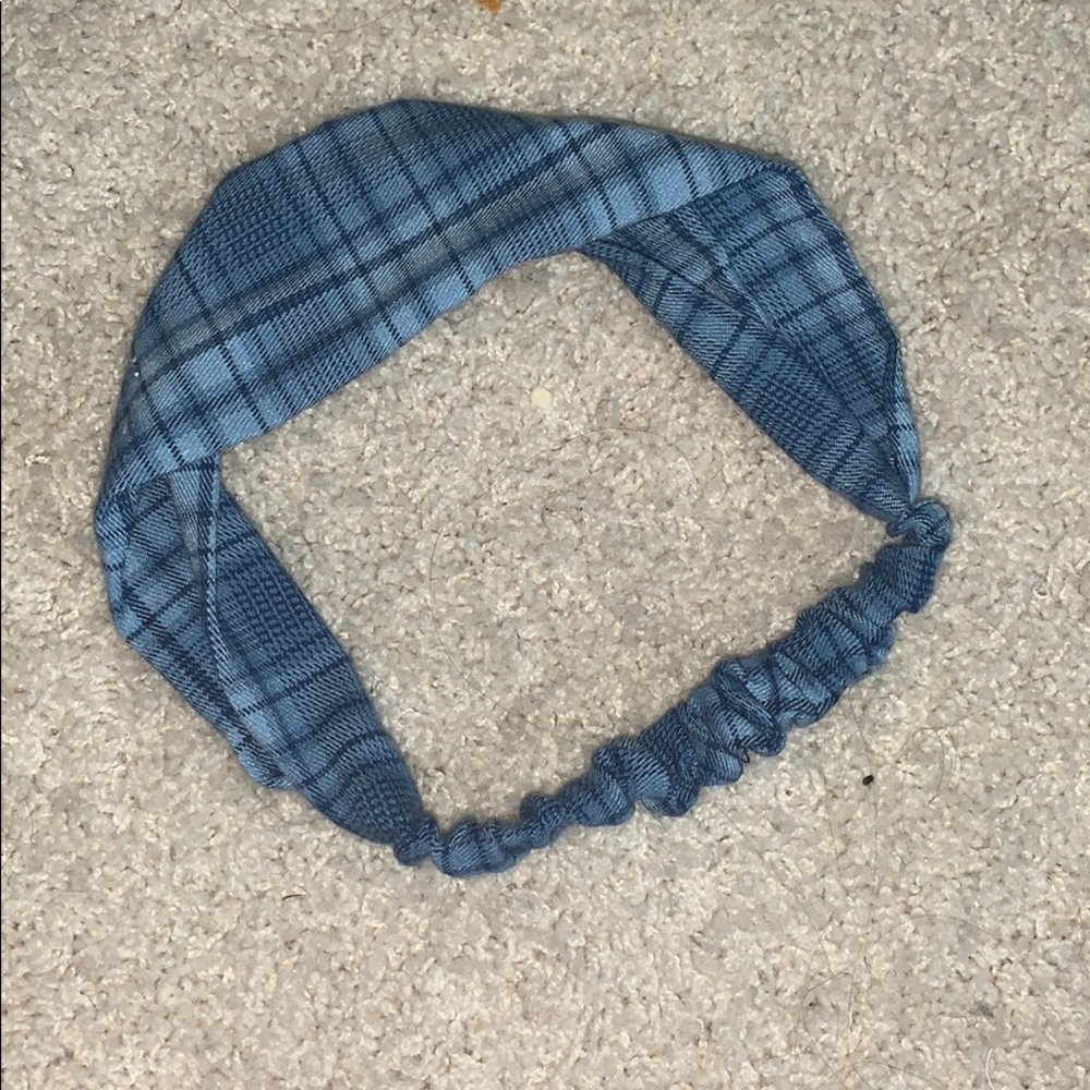 Brandy Melville Blue Plaid Headband